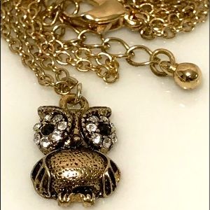 OWL Pendant Necklace 18-19” adjustable chain